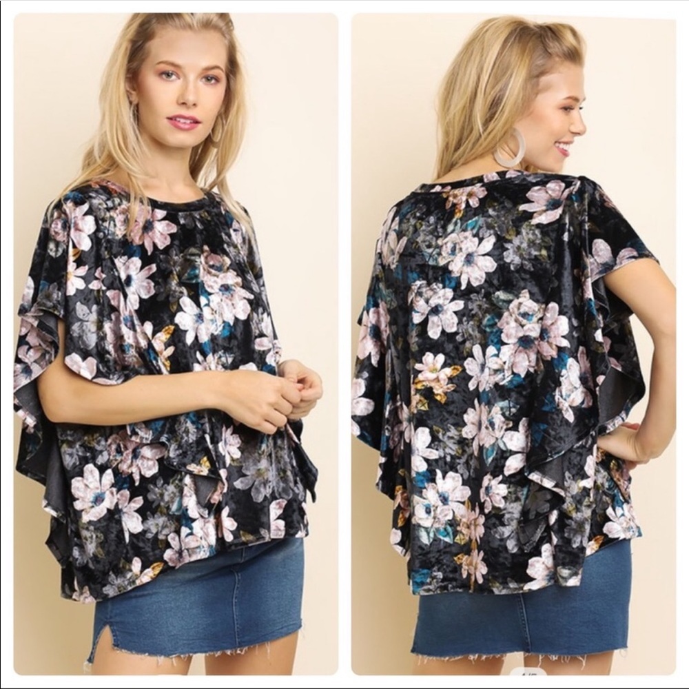 GiGiO Floral Velvet Top